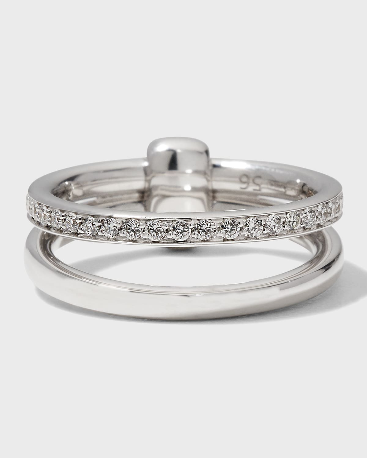 18K White Gold Iconica Ring with Diamonds, Size 57