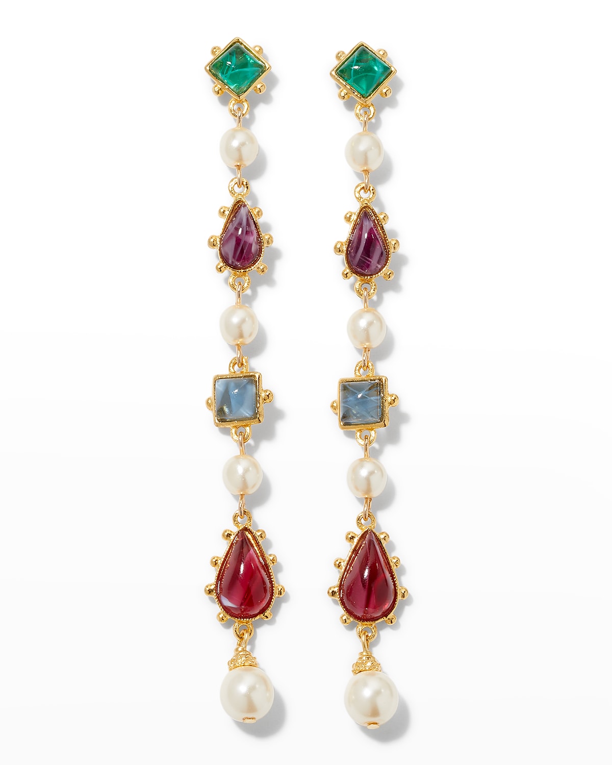 Shop Ben-amun Byzantine Linear Earrings In Gold