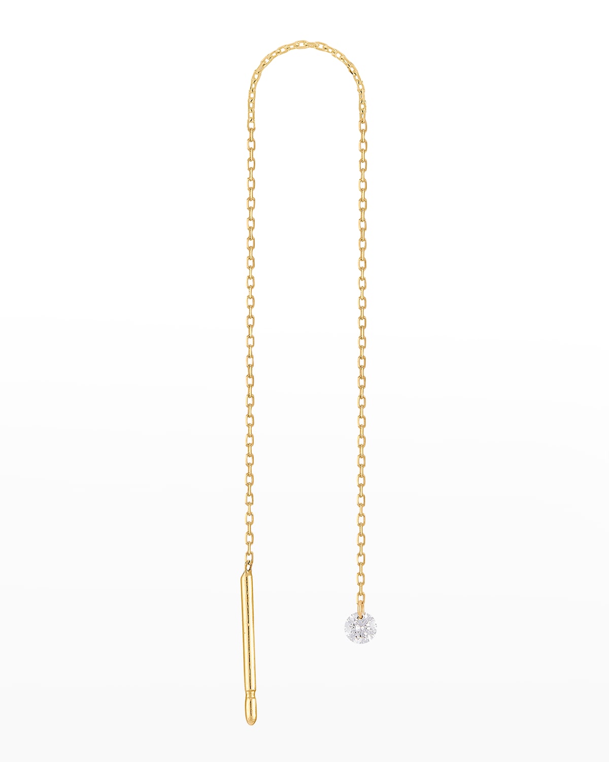 Persée Danae 18k Gold 1-diamond Chain Threader Earrings