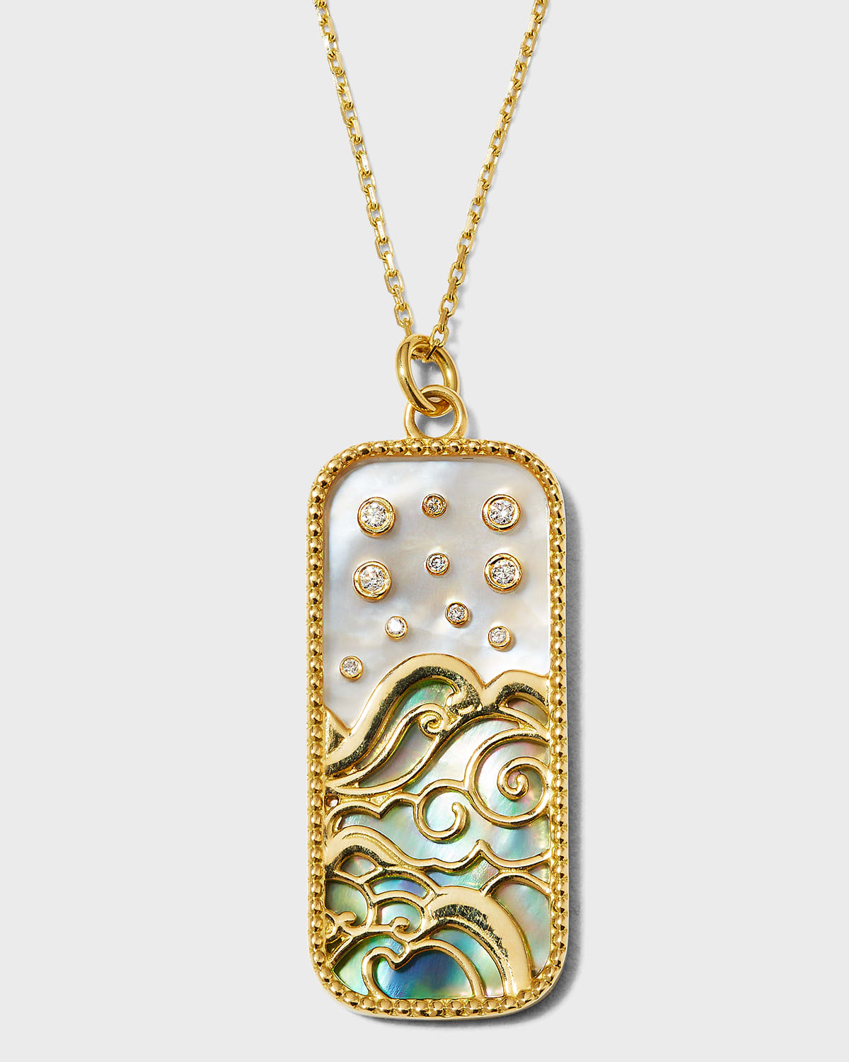 L'atelier Nawbar Yellow Gold Elements of Love Necklace in Mother-of-Pearl