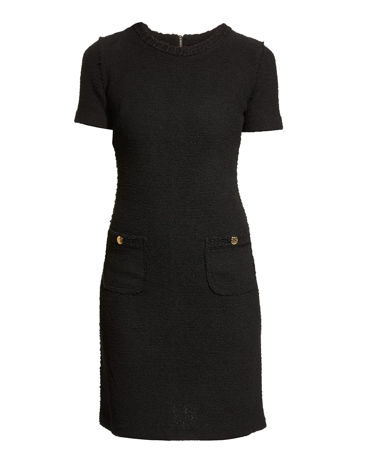 Shop St John Short Boucle Dress With Pockets In Bk00