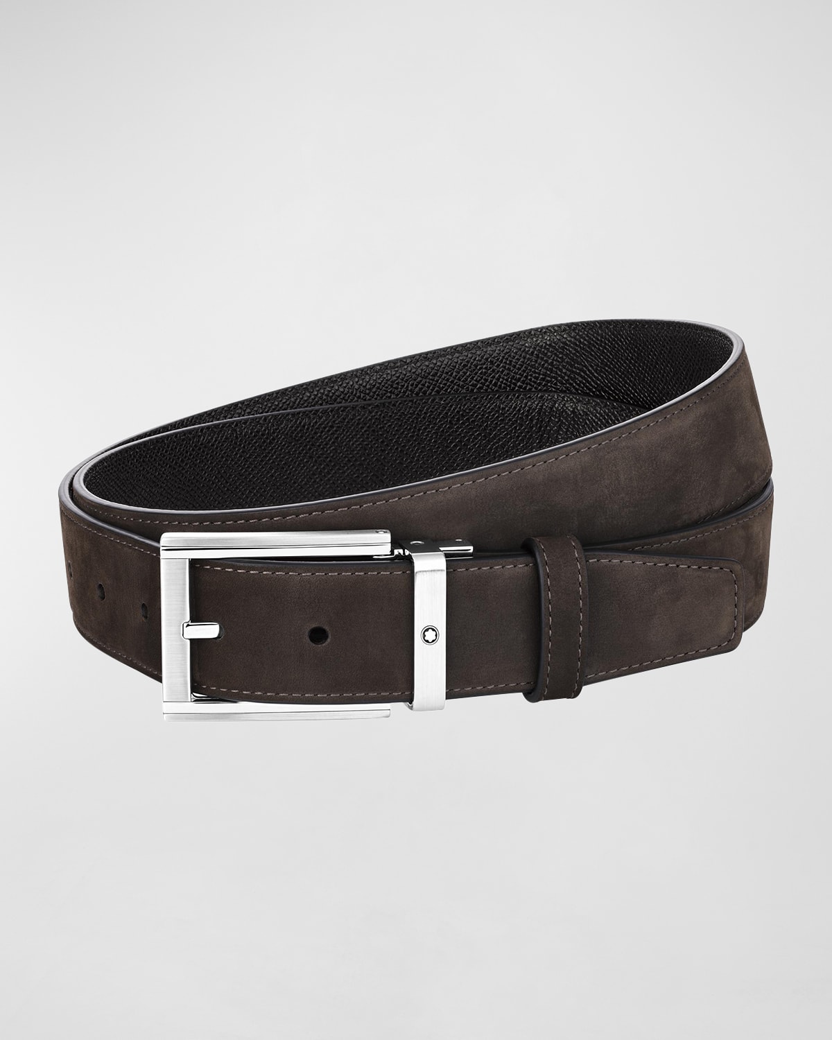 Shop Montblanc Men's Reversible Leather Buckle Belt In Black &amp; Brown