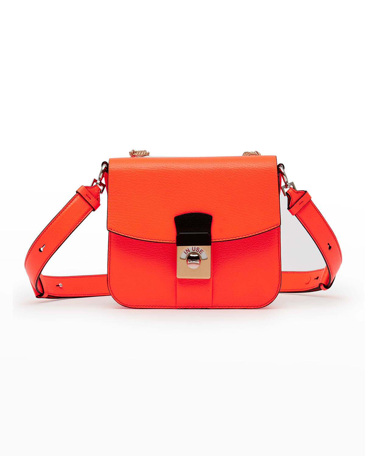 Maison Margiela Lock Square Leather Crossbody Bag In Orange | ModeSens