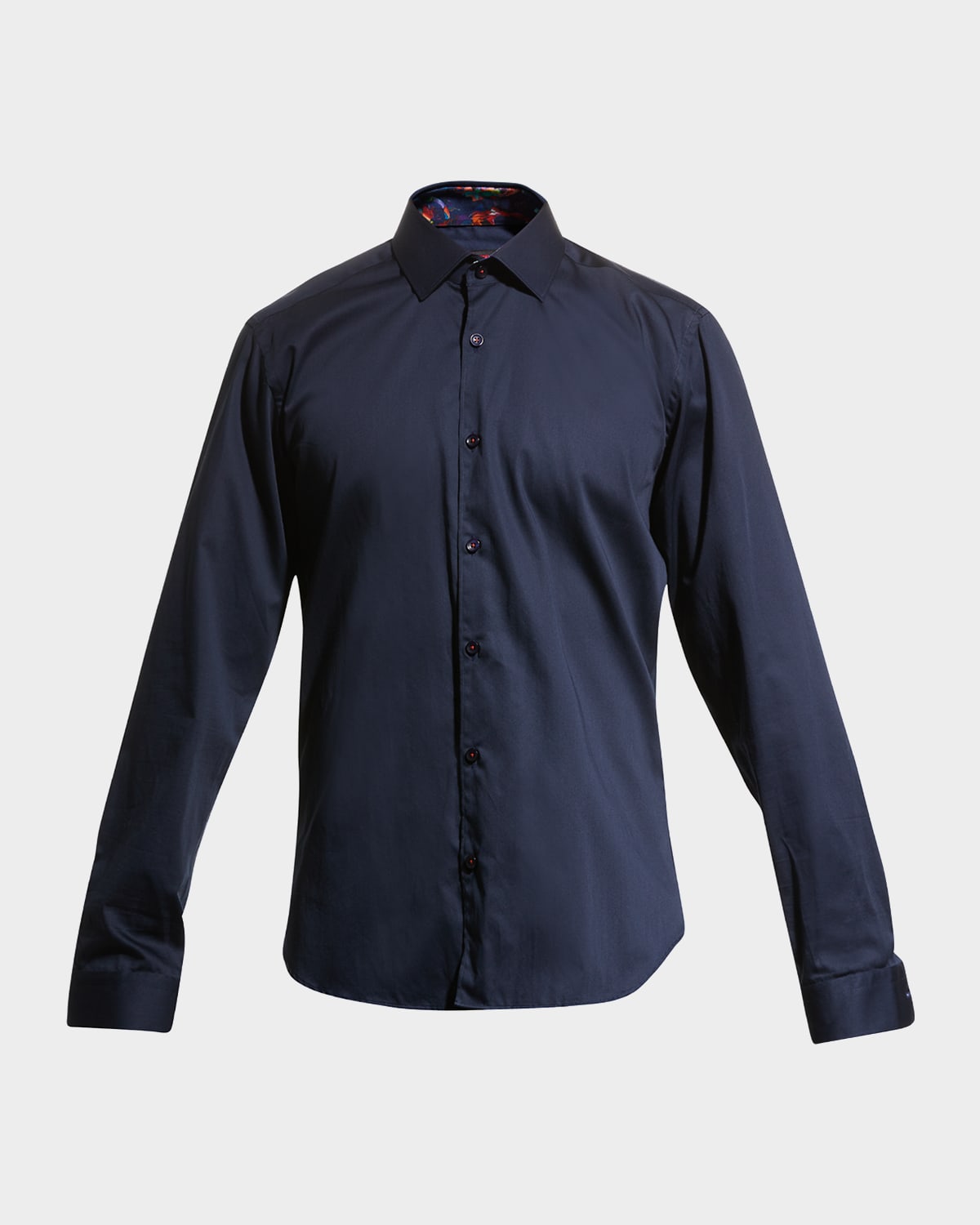 Jared Lang Men's Contrast-reverse Sport Shirt In Navy