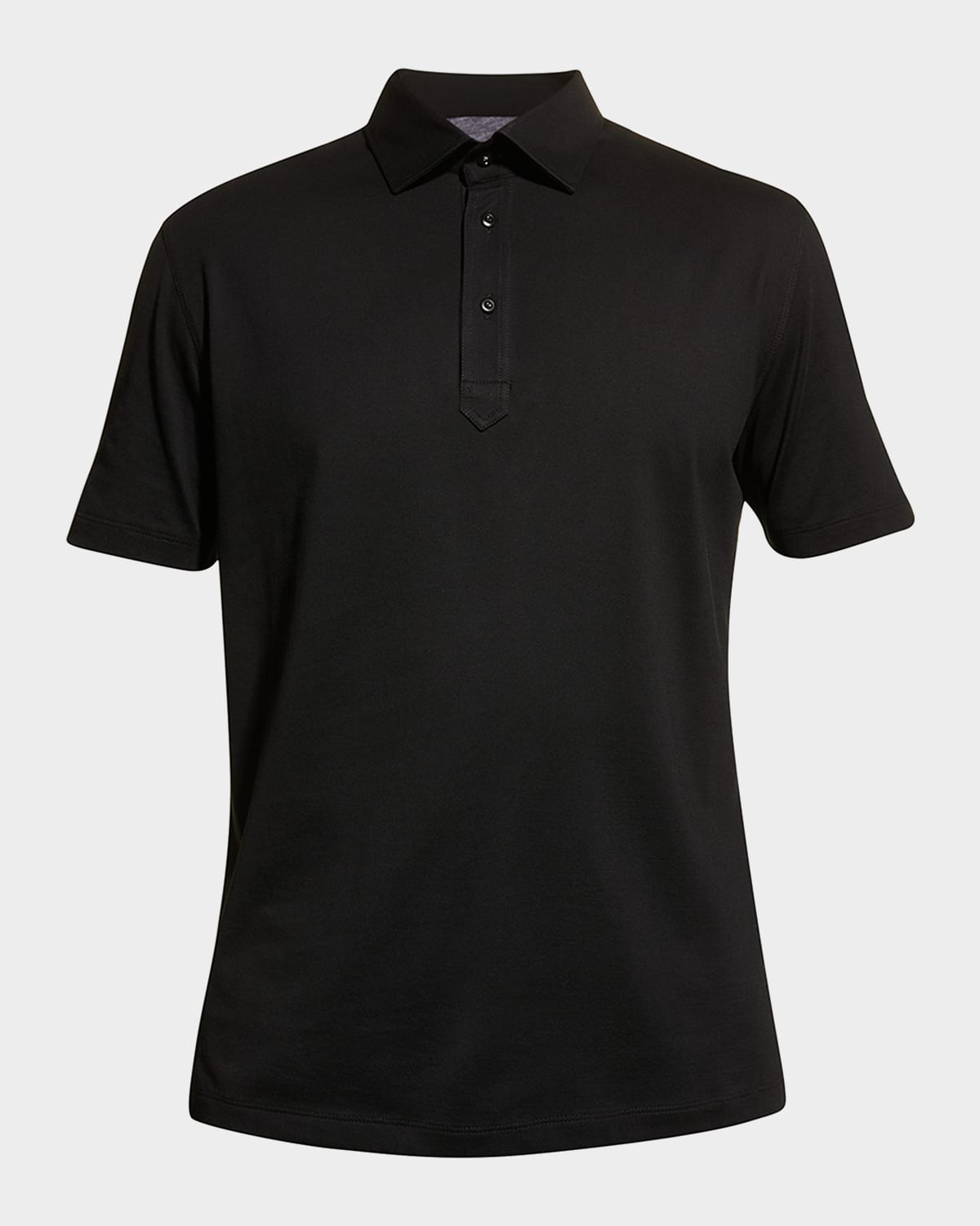 Brunello Cucinelli Men's Jersey Polo Shirt In Black