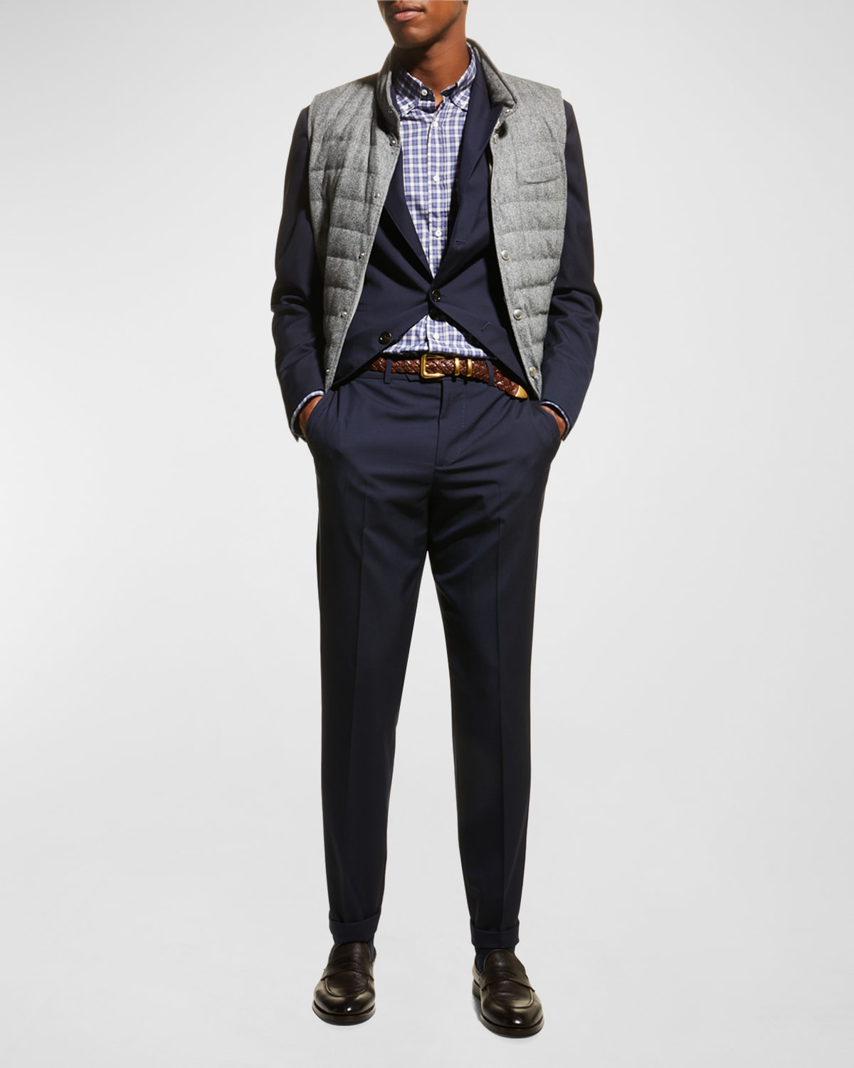 Brunello Cucinelli Men's Solid Wool Two-piece Suit In C263 Ocean Blue