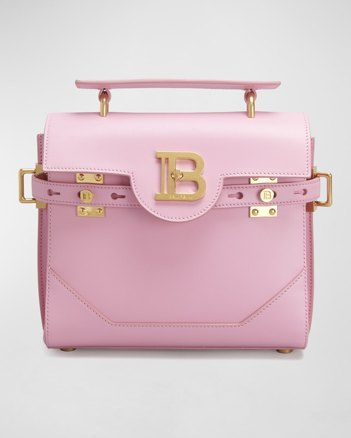 Balmain Bbuzz 23 Calfskin Satchel Bag In Rose