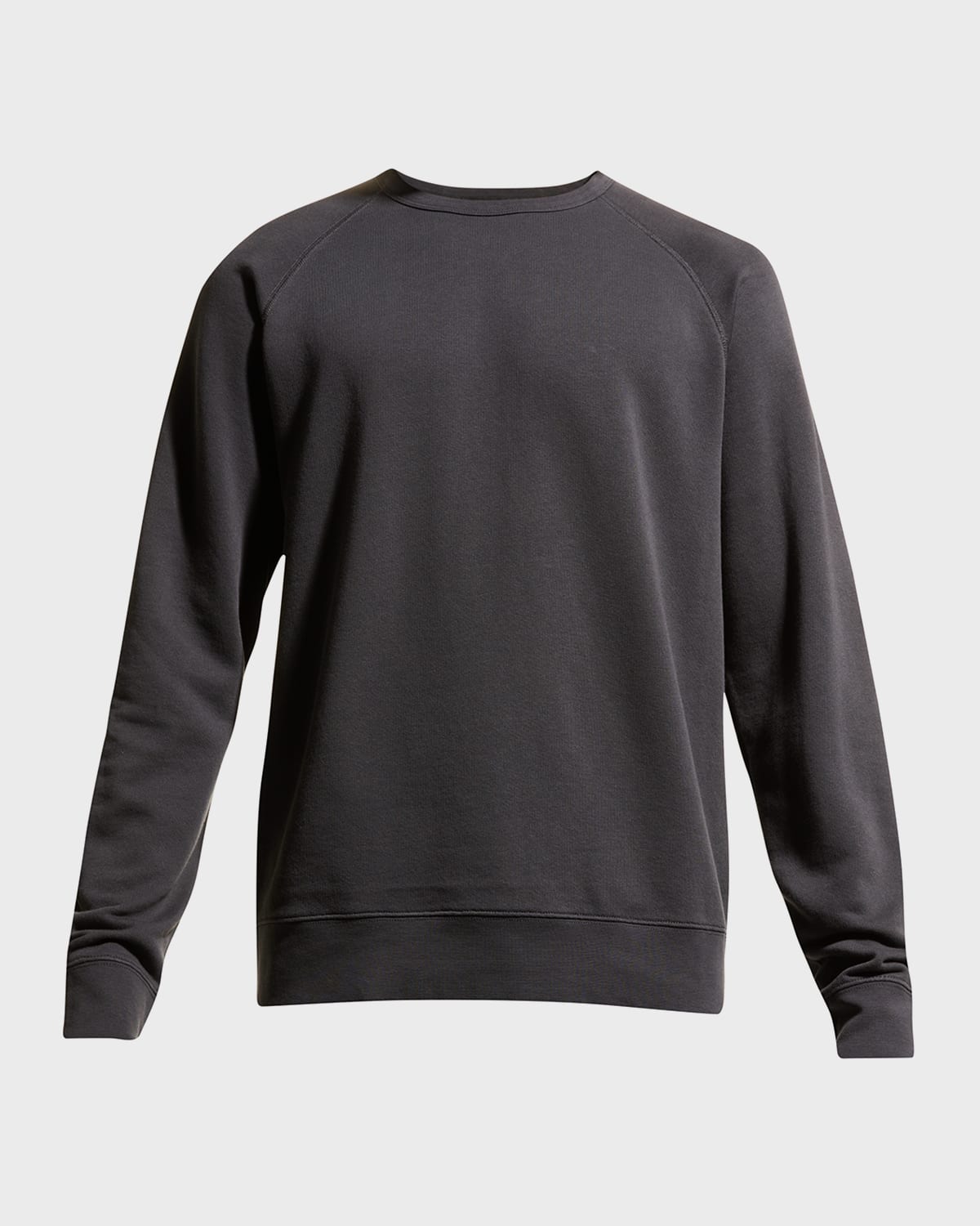 Vince Men's Garment-dyed Raglan Sweatshirt In Washed Black