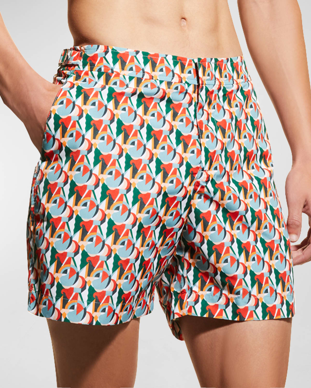 Men's Bulldog Geo-Print Swim Shorts