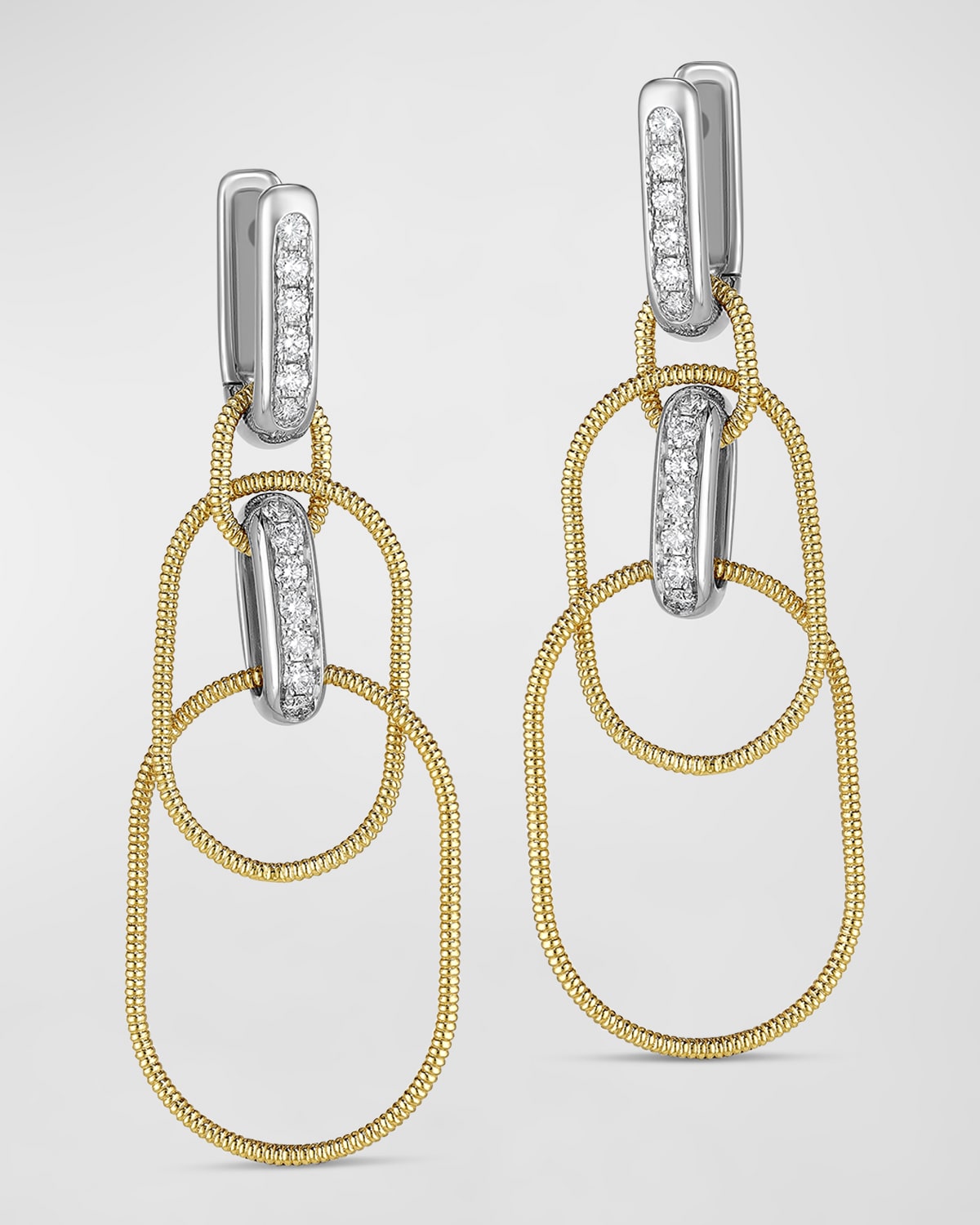 Miseno Sabbia D'oro 18k Yellow Gold And White Gold Diamond Earrings