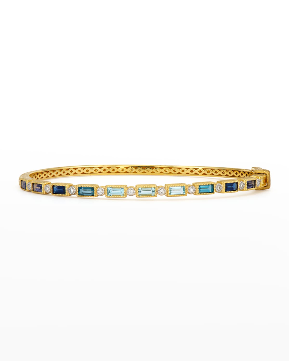 Jude Frances White Diamond Bracelet With Iolite And Blue Sapphire Baguettes