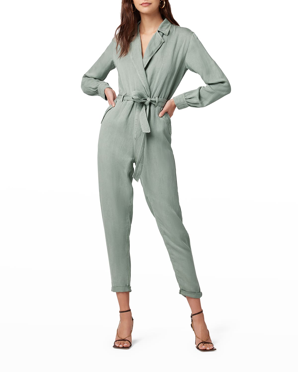 JOE'S JEANS THE SHIRLEY WRAP-FRONT BELTED JUMPSUIT