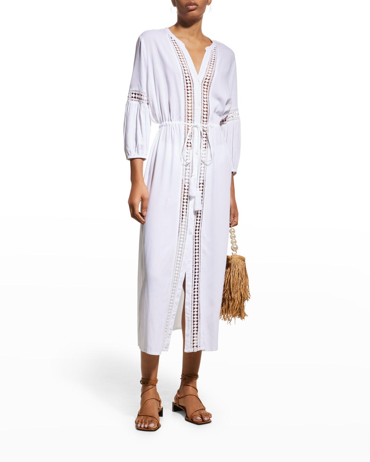 TOMMY BAHAMA SUNLACE LACE-INSET DUSTER