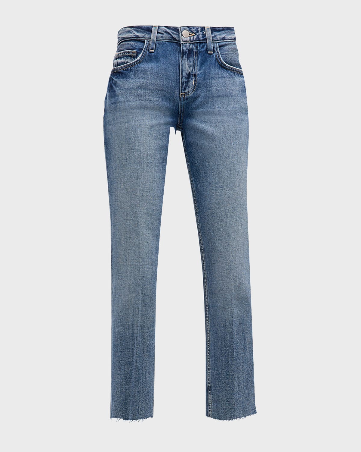 Shop L Agence Milana Low-rise Cropped Straight Jeans In Granada