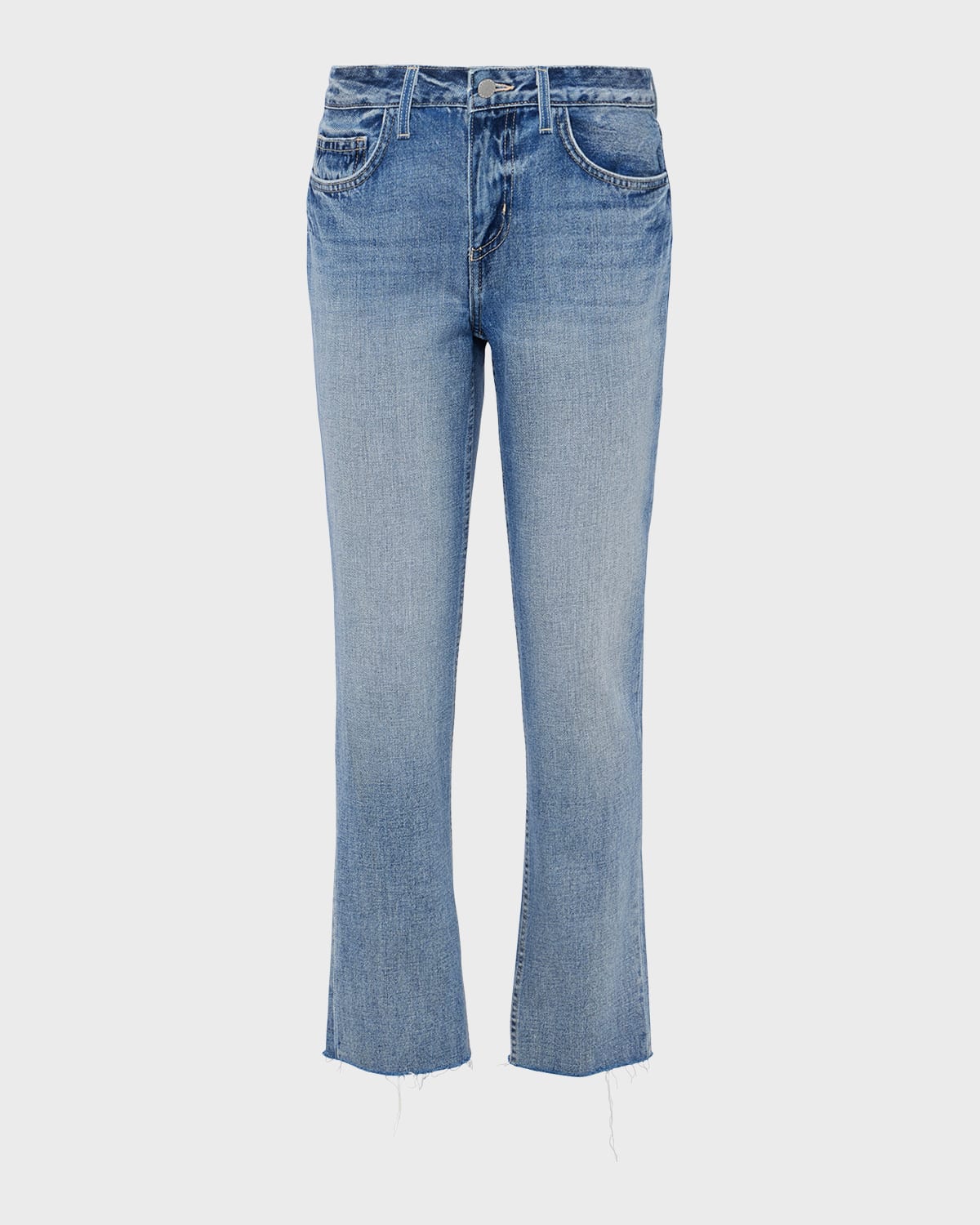 Shop L Agence Milana Low-rise Cropped Straight Jeans In Ravine