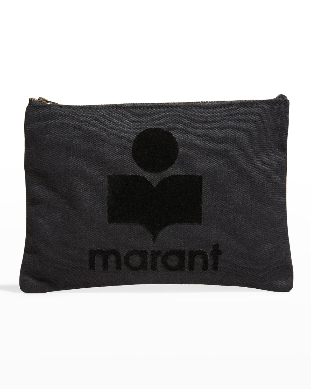 Isabel Marant Nettia Logo Zip Cavas Clutch Bag In Black