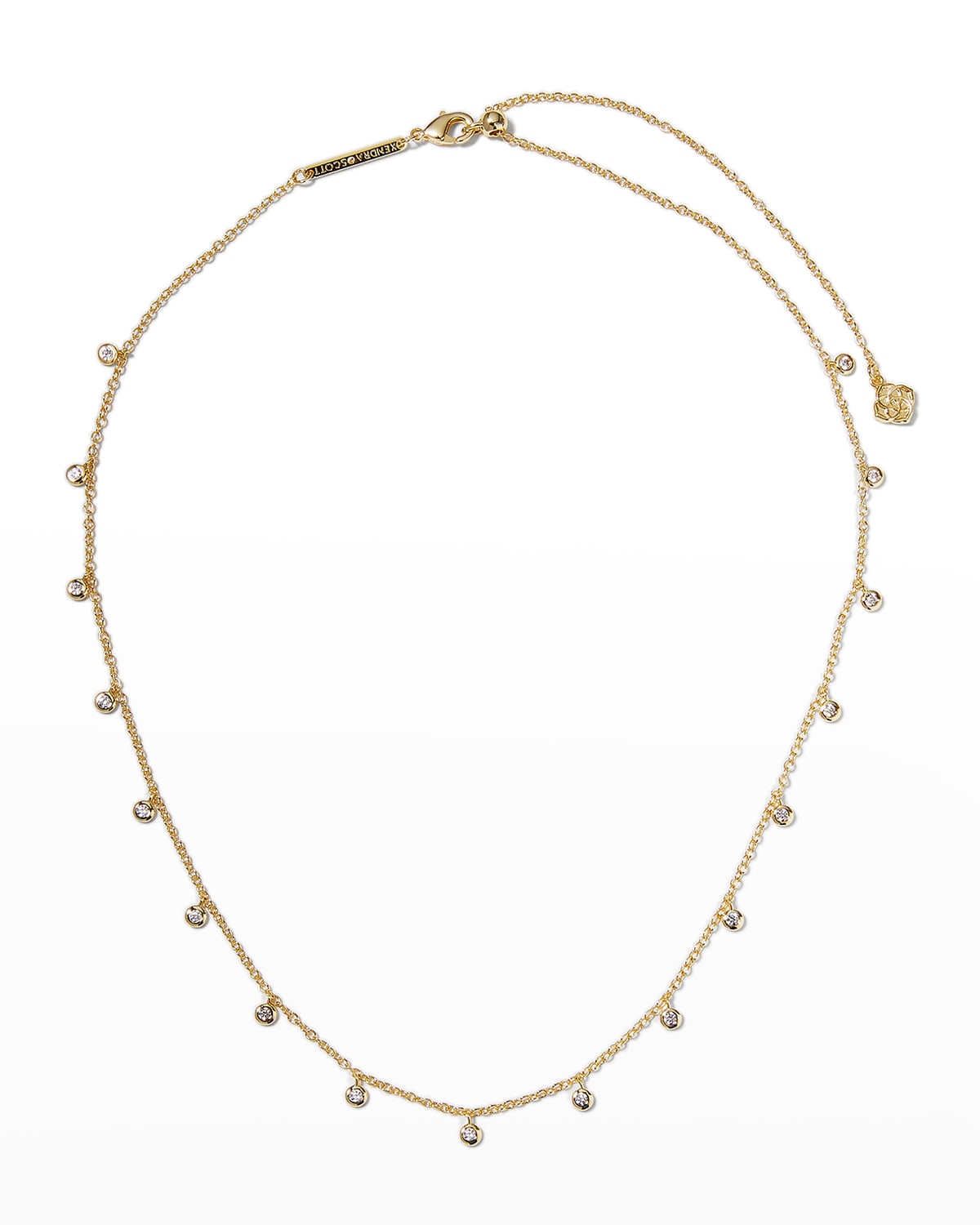 Kendra Scott Crystal Amelia 19" Station Necklace In Gold Metal