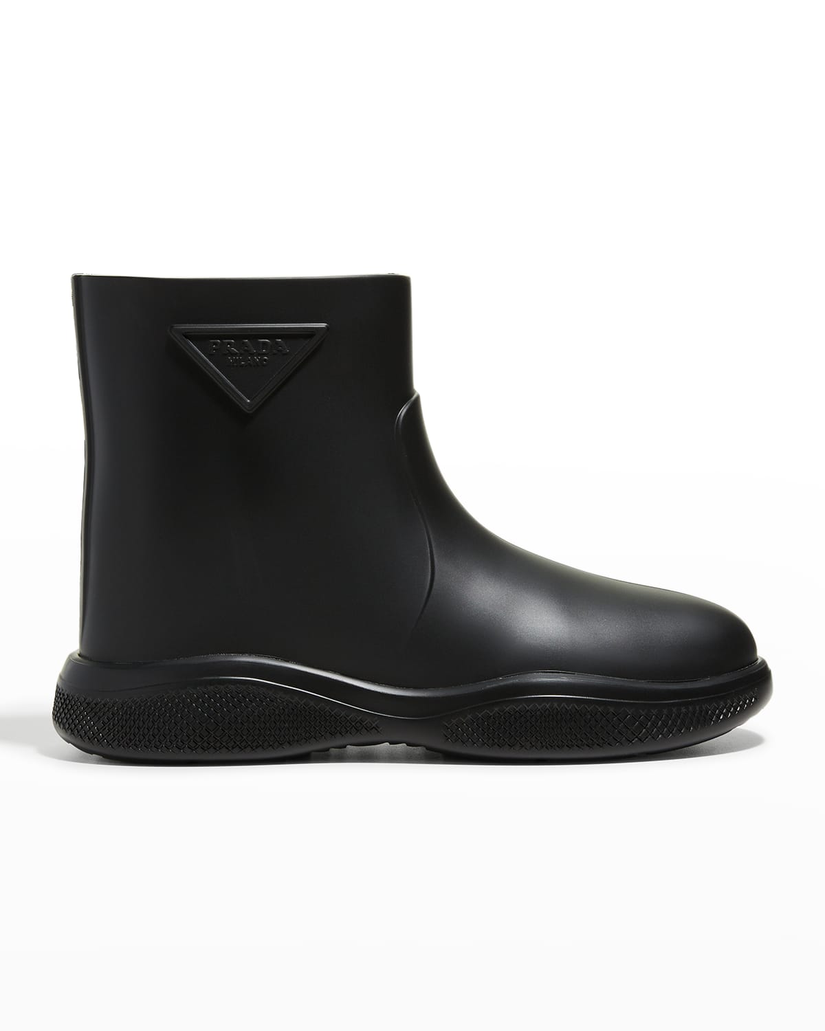 Men's Rubber Triangle Logo Ankle Boots