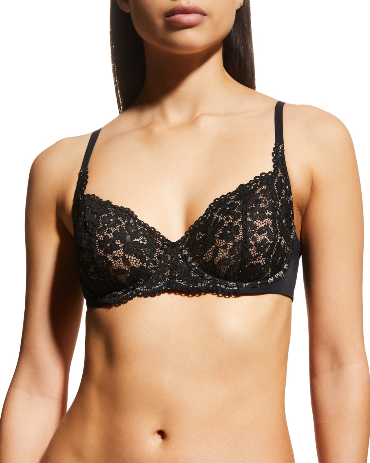 Skarlett Blue Wander Convertible Underwire Lace Bra In Black/nylon