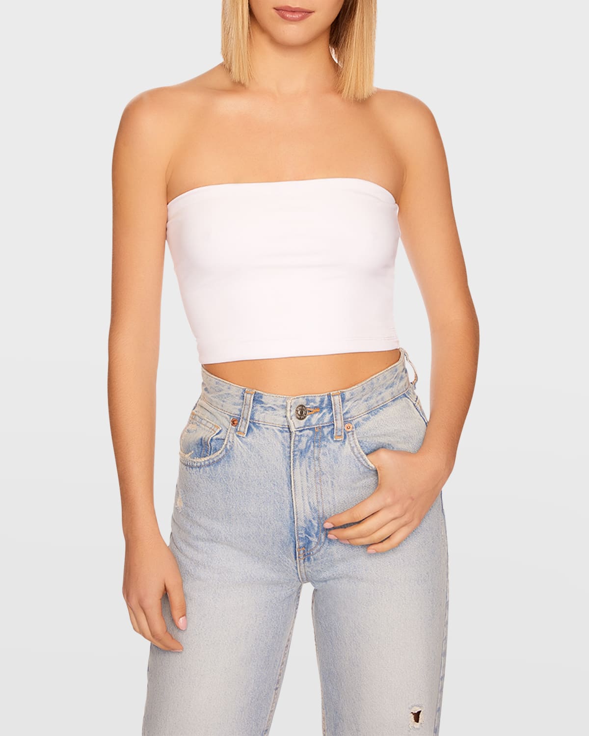 Susana Monaco Essential Crop Tube Top In Sugar