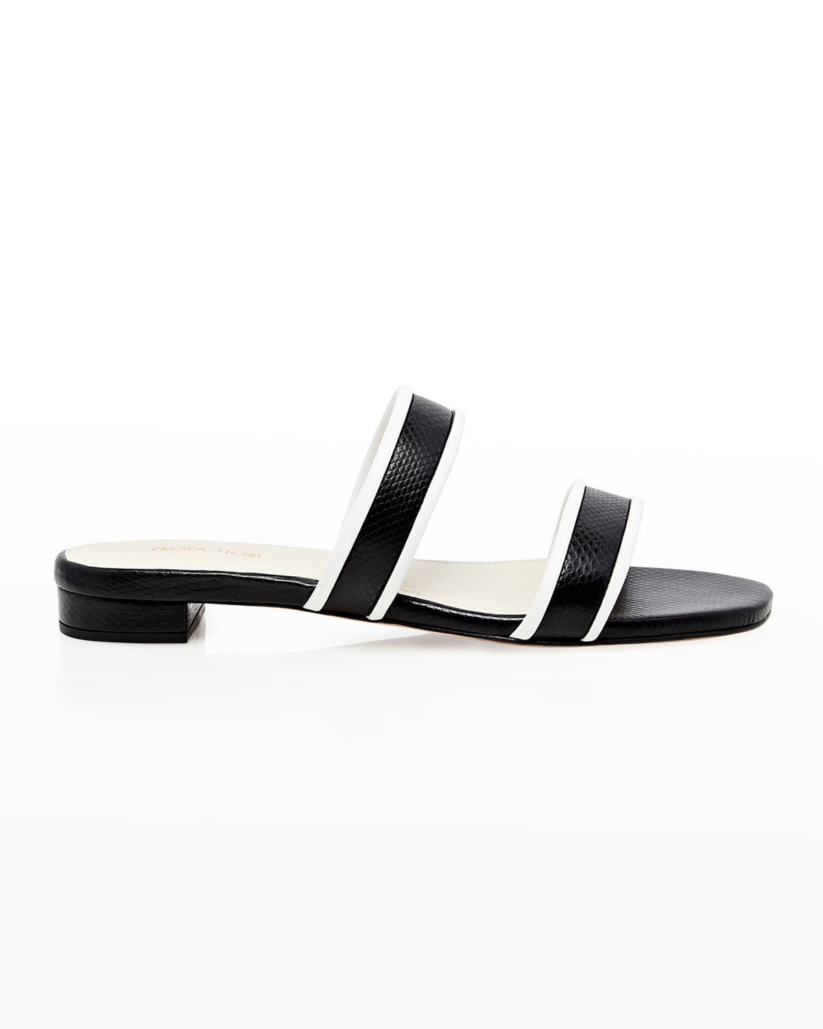 Prota Fiori Zinnia Lizard-embossed Apple Skin Flat Sandals In Classica