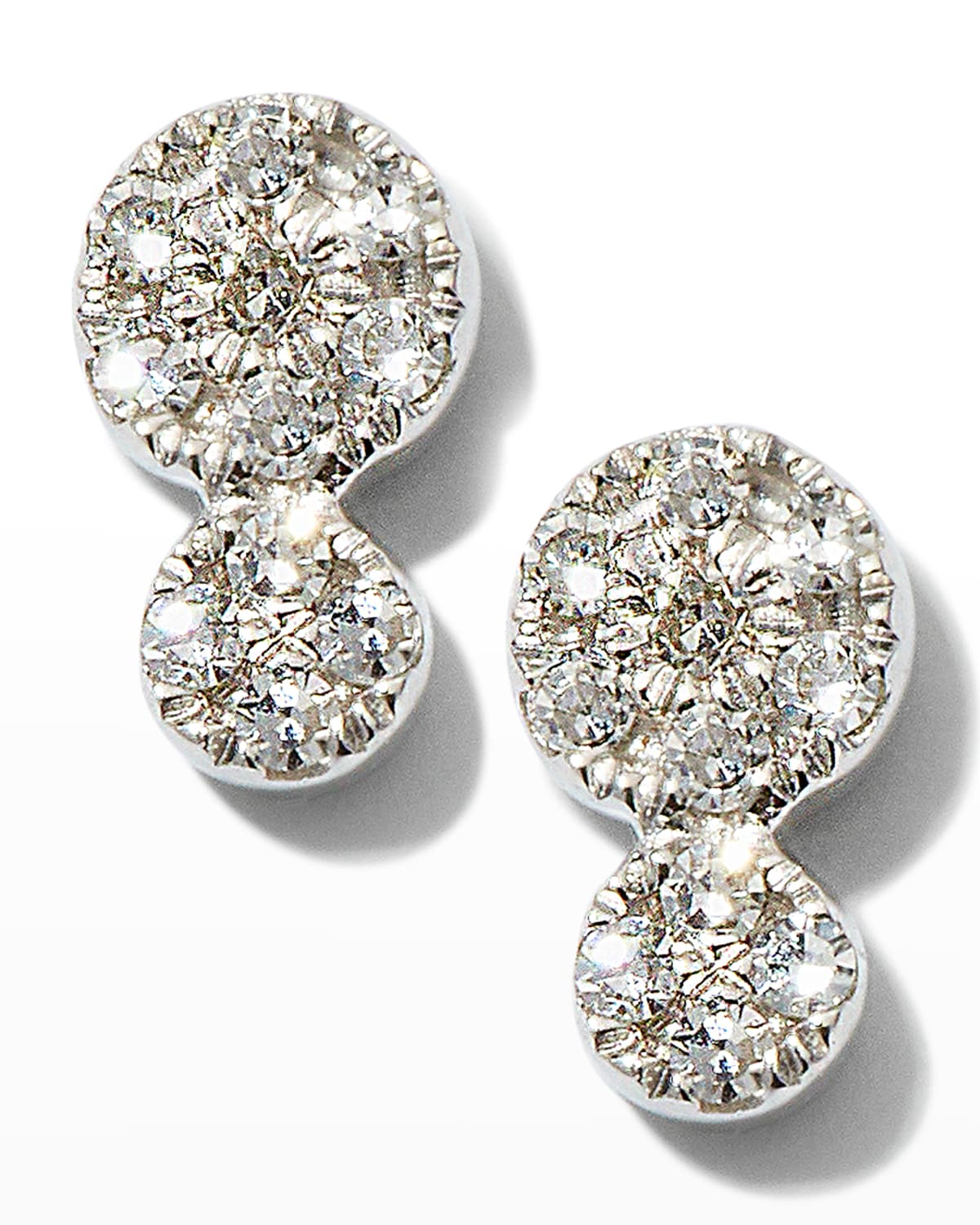 Bridget King Jewelry Diamond Double Dot Stud Earrings In White Gold