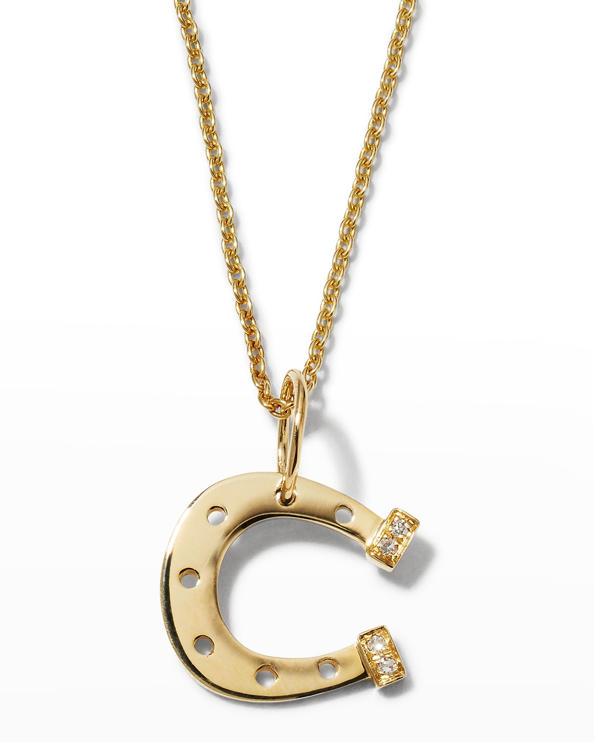 Bridget King Jewelry Mini Horseshoe Necklace In Yellow Gold