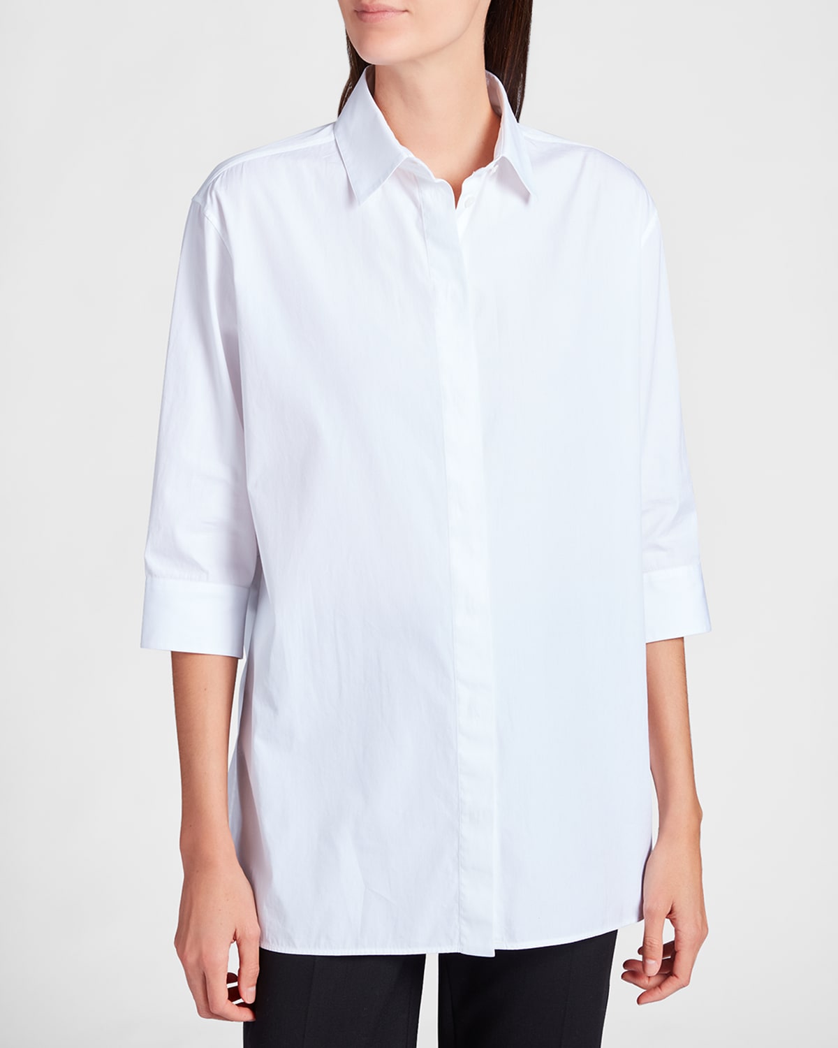 Shop The Row Elada Poplin Shirt In Optic White