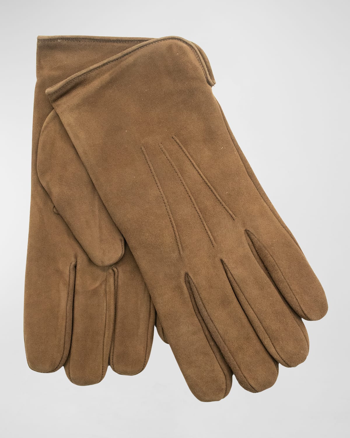 Portolano Men's Cashmere-lined Suede Gloves In Tan/tan