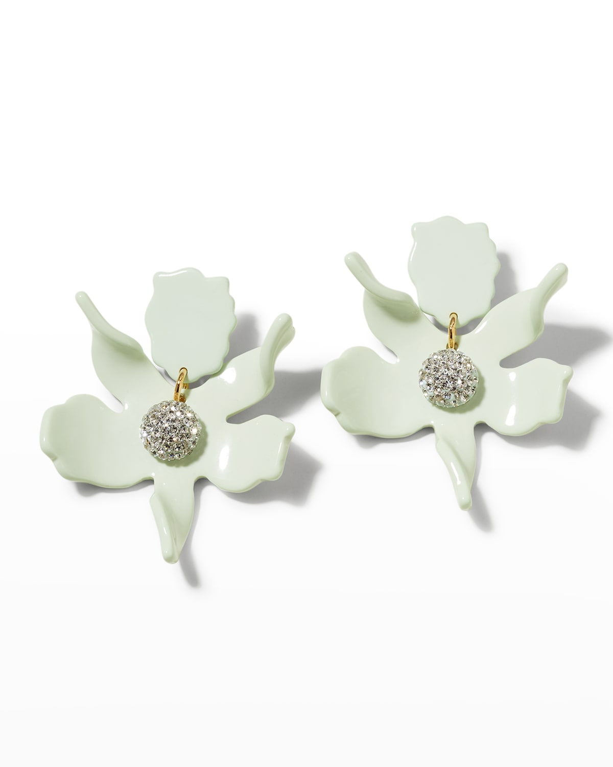 Lele Sadoughi Pave Ball Glitter Lily Drop Earrings In 14k Gold Plated In Silver Glitter
