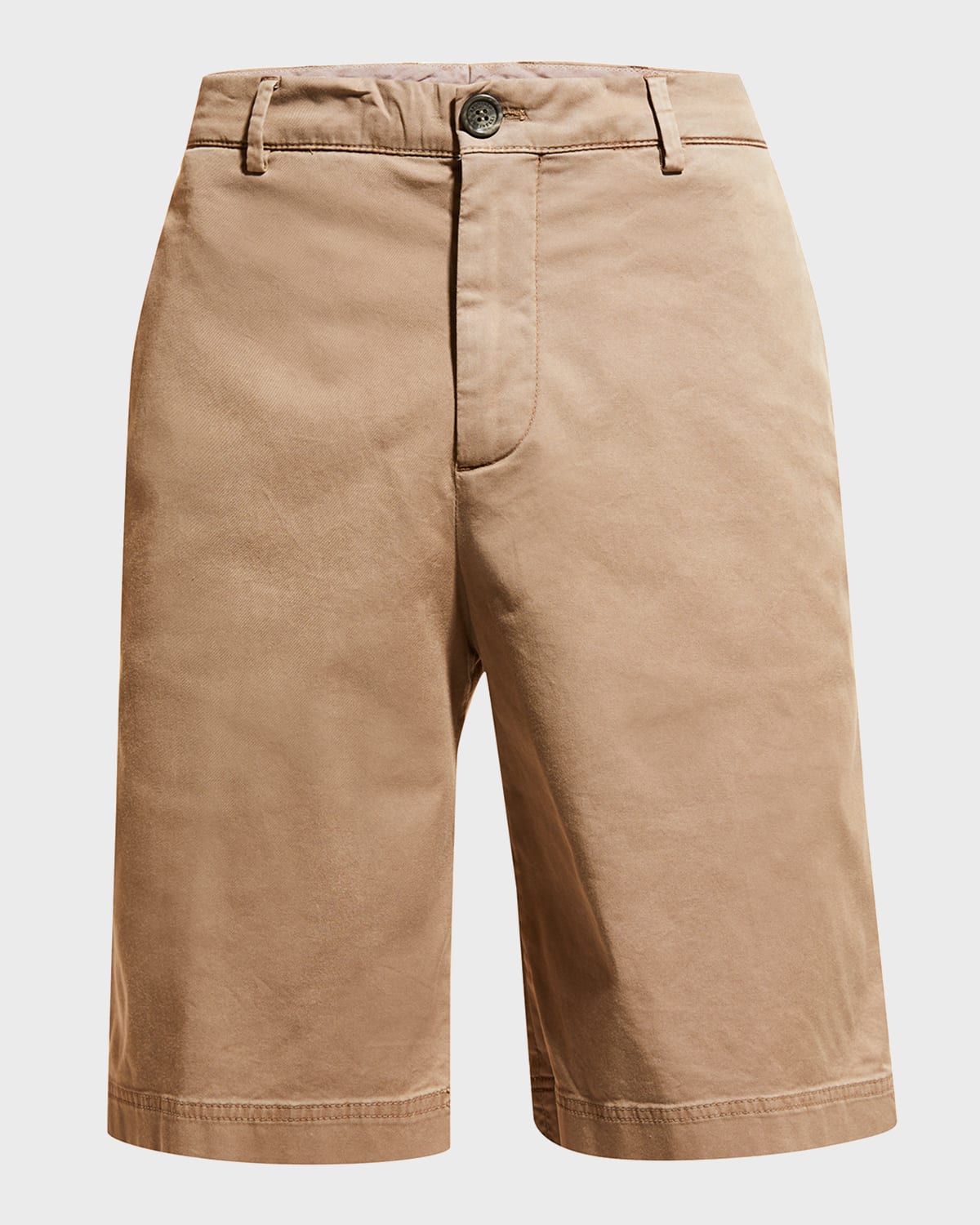 Brunello Cucinelli Cotton Gabardine Bermuda Shorts In Brown