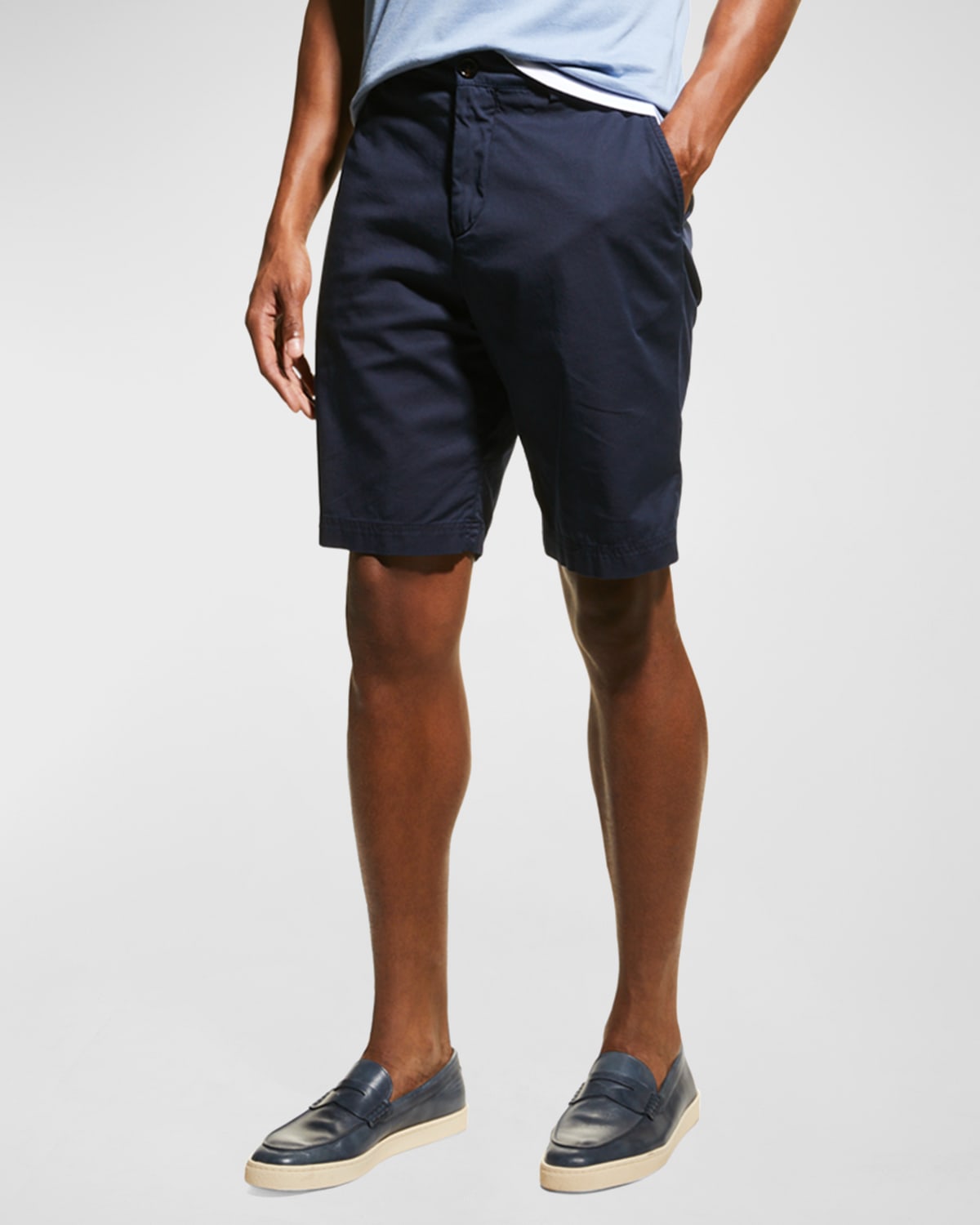 Shop Brunello Cucinelli Men's Cotton Bermuda Shorts In Navy