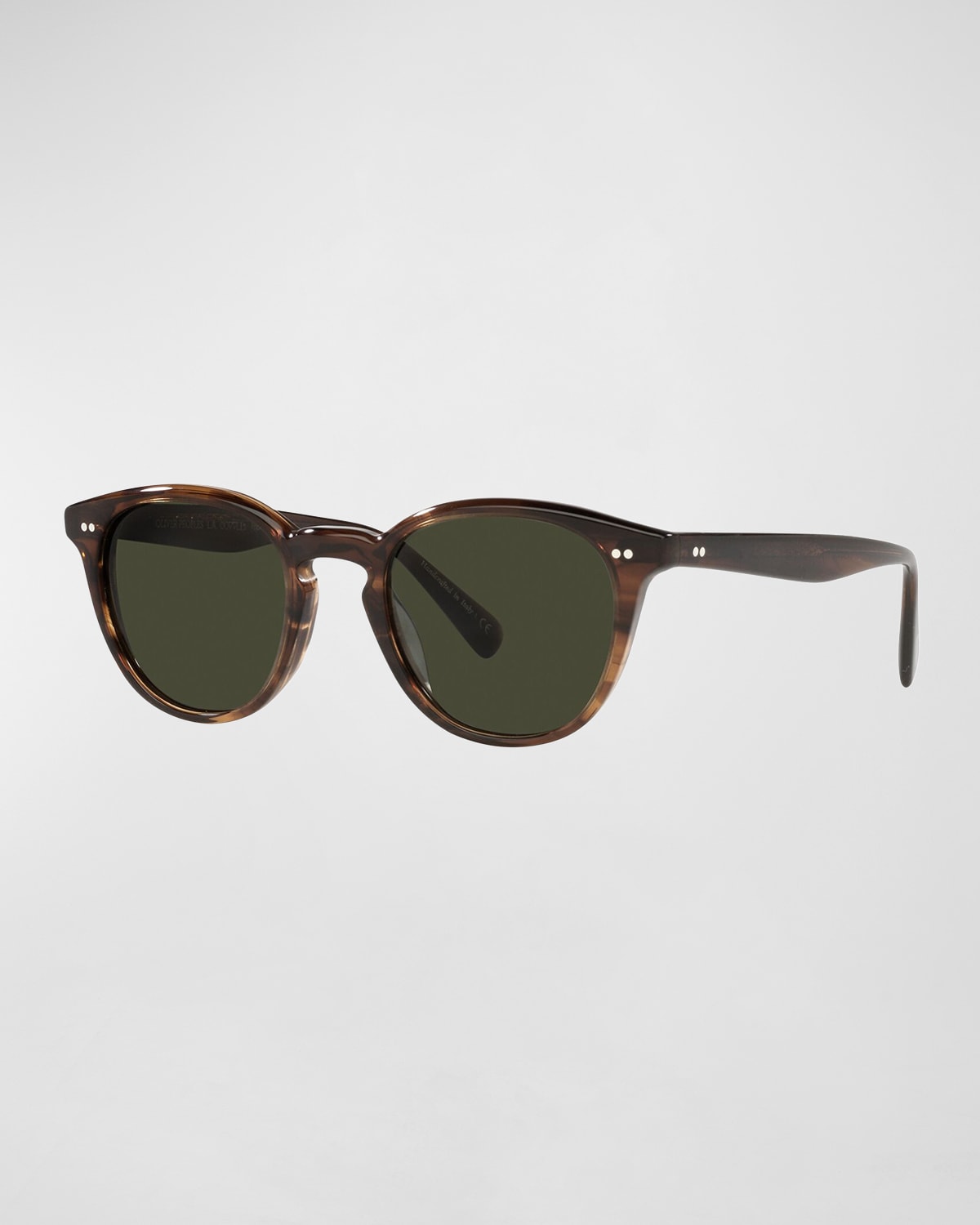 Shop Oliver Peoples Men's Desmon Sun 50 Round Acetate Sunglasses In Dark Tortoise