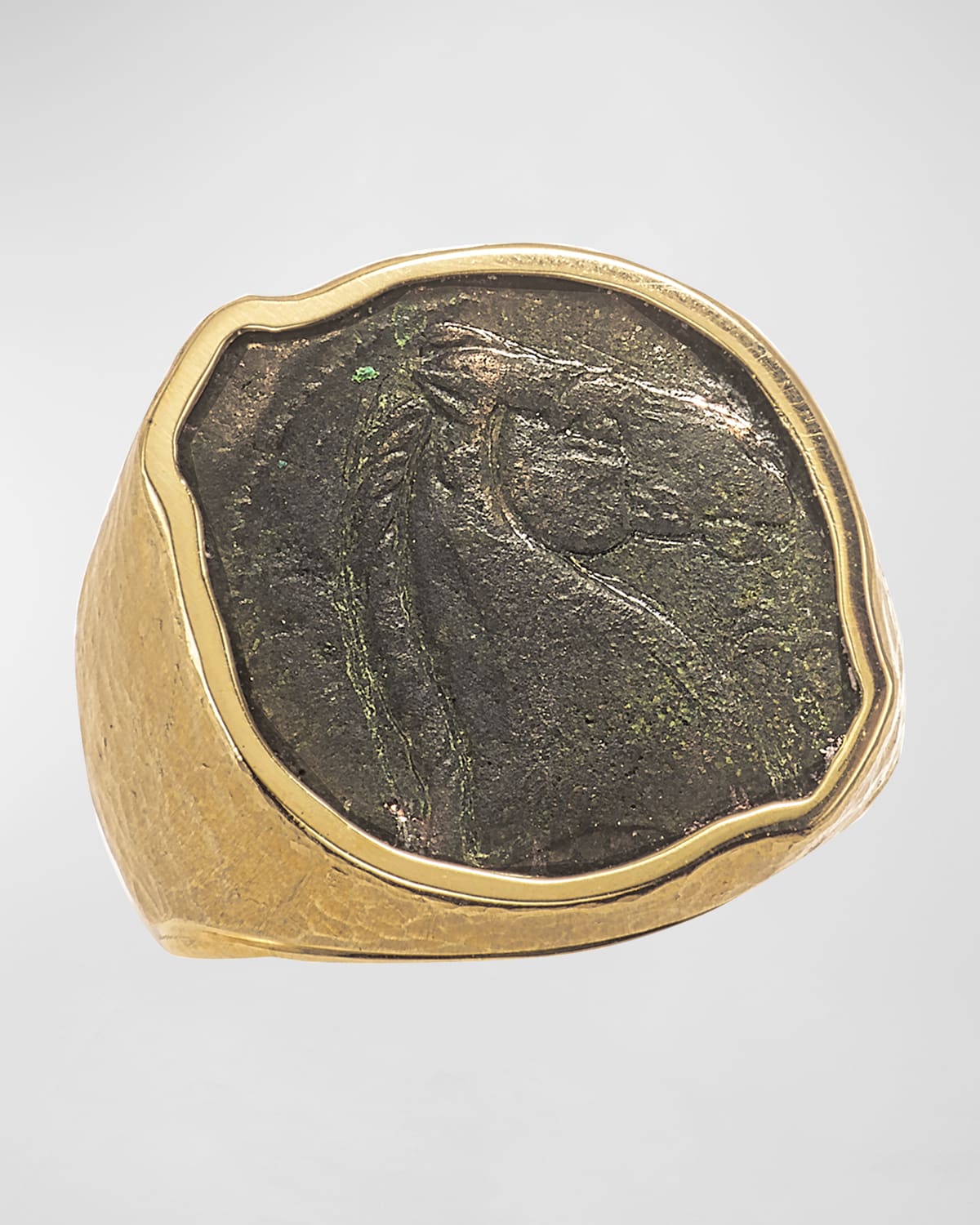 Men's 18K Yellow Gold Ancient Tanit Coin Ring