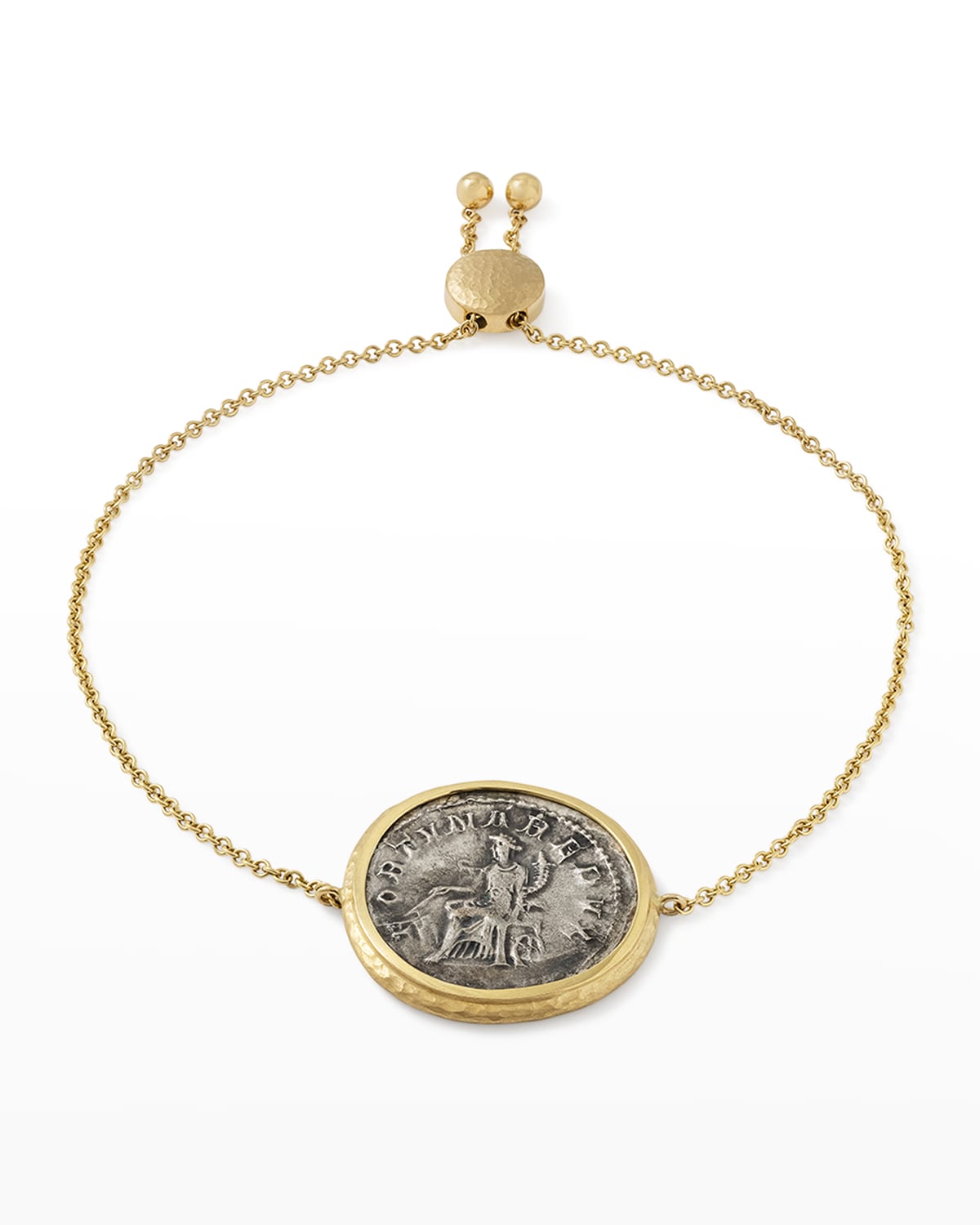Men's 18K Yellow Gold Ancient Fortuna Coin Bracelet