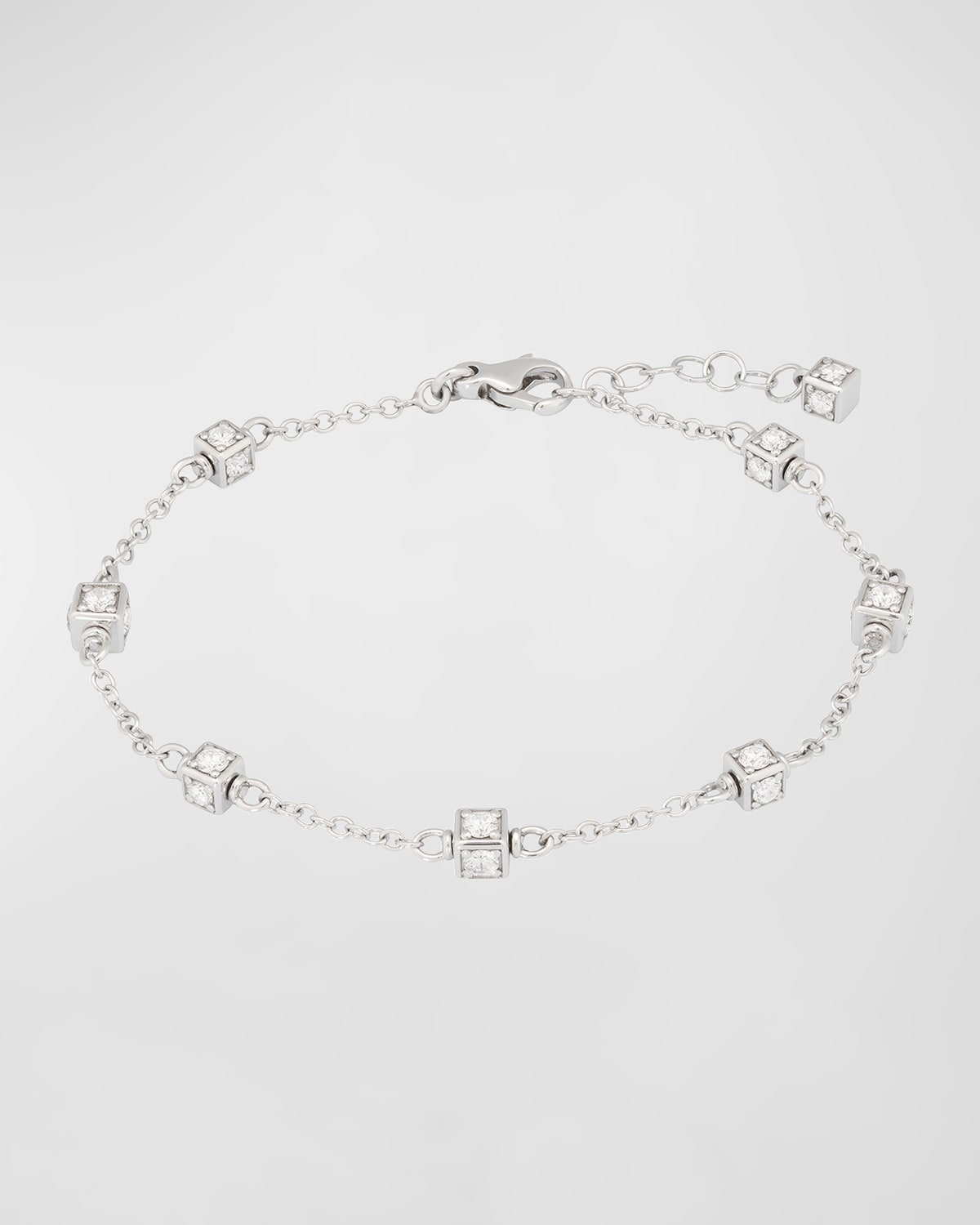 Faro 18K White Gold Chain Link Bracelet with Diamonds