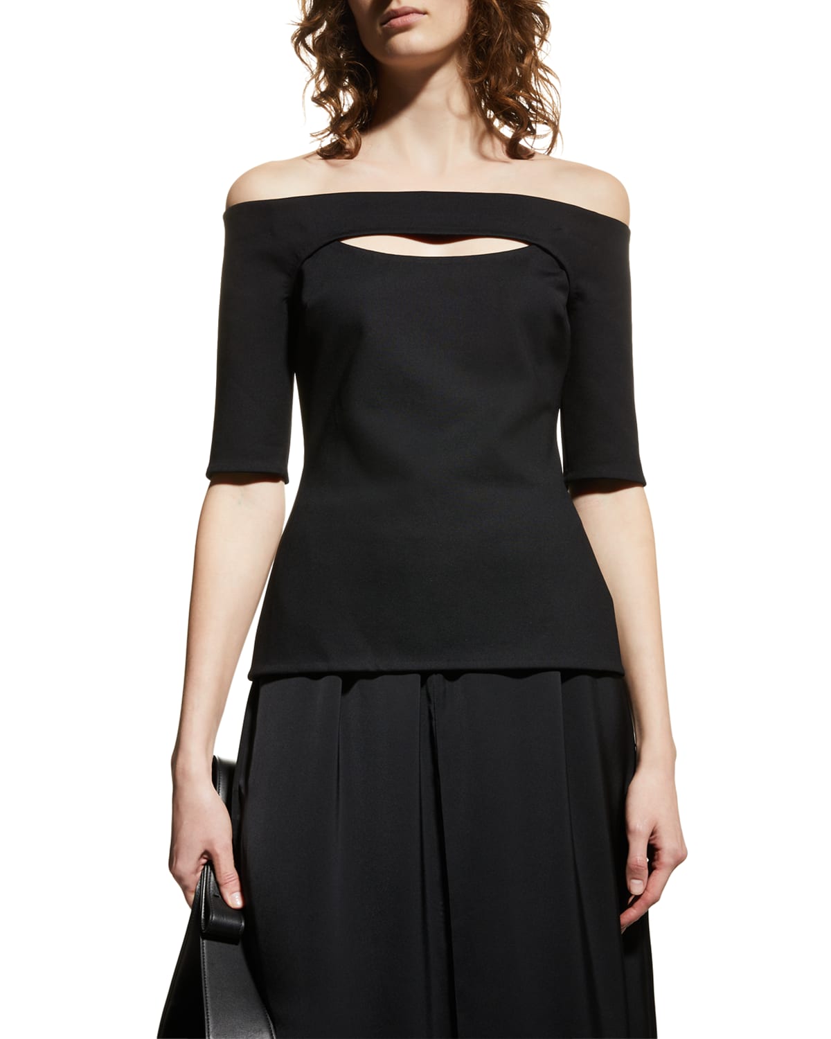 ROSETTA GETTY CUTOUT OFF-THE-SHOULDER TOP