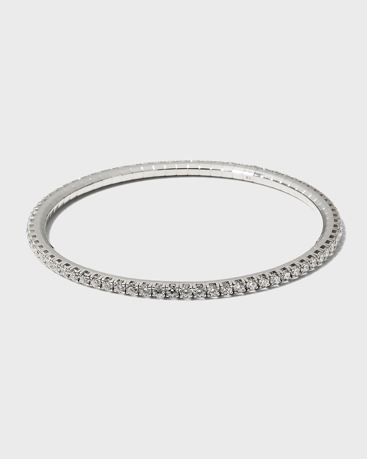 Extensible White Gold Stretch Diamond Tennis Bracelet, 3.35tcw