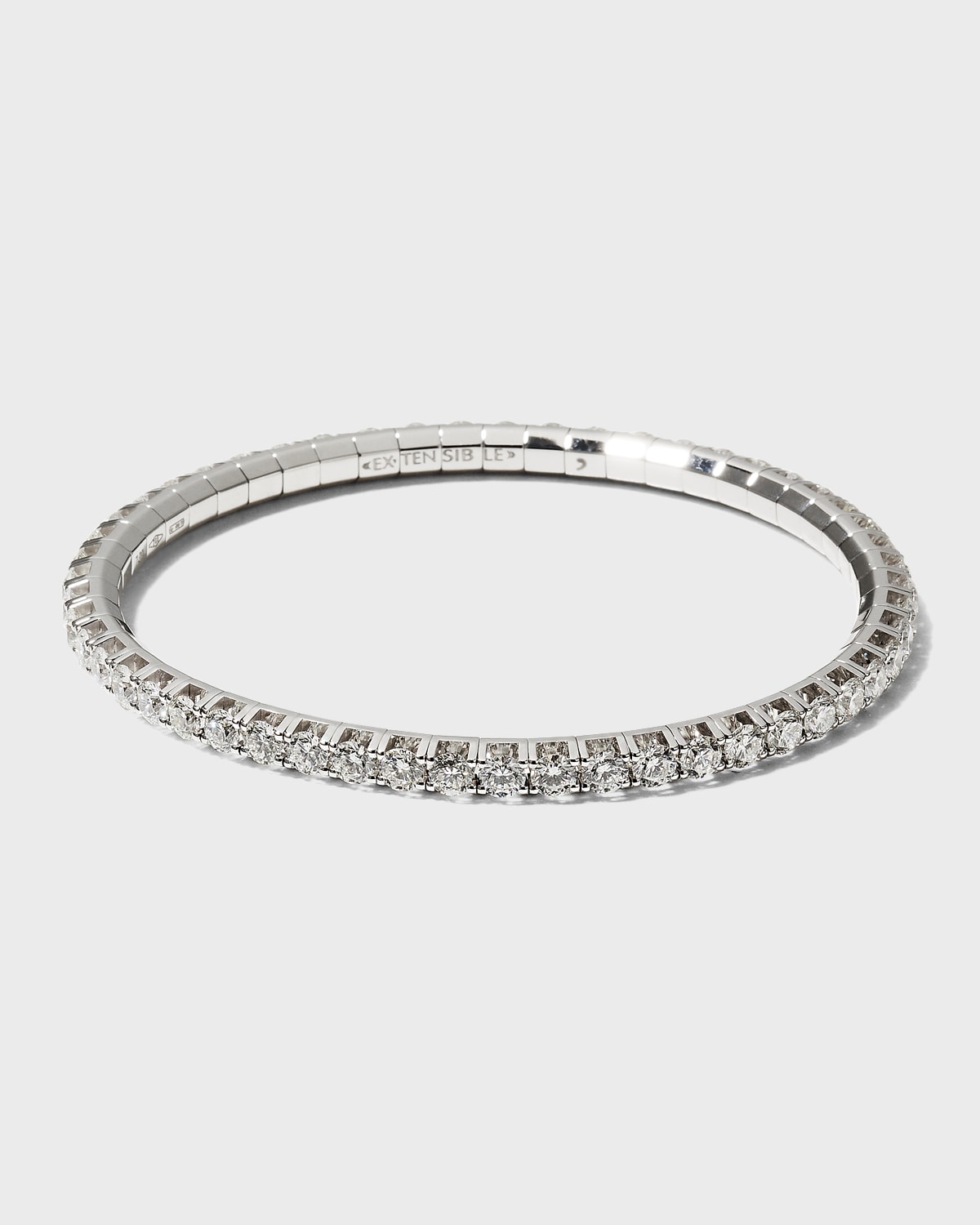 Extensible White Gold Stretch Diamond Tennis Bracelet, 7.3tcw