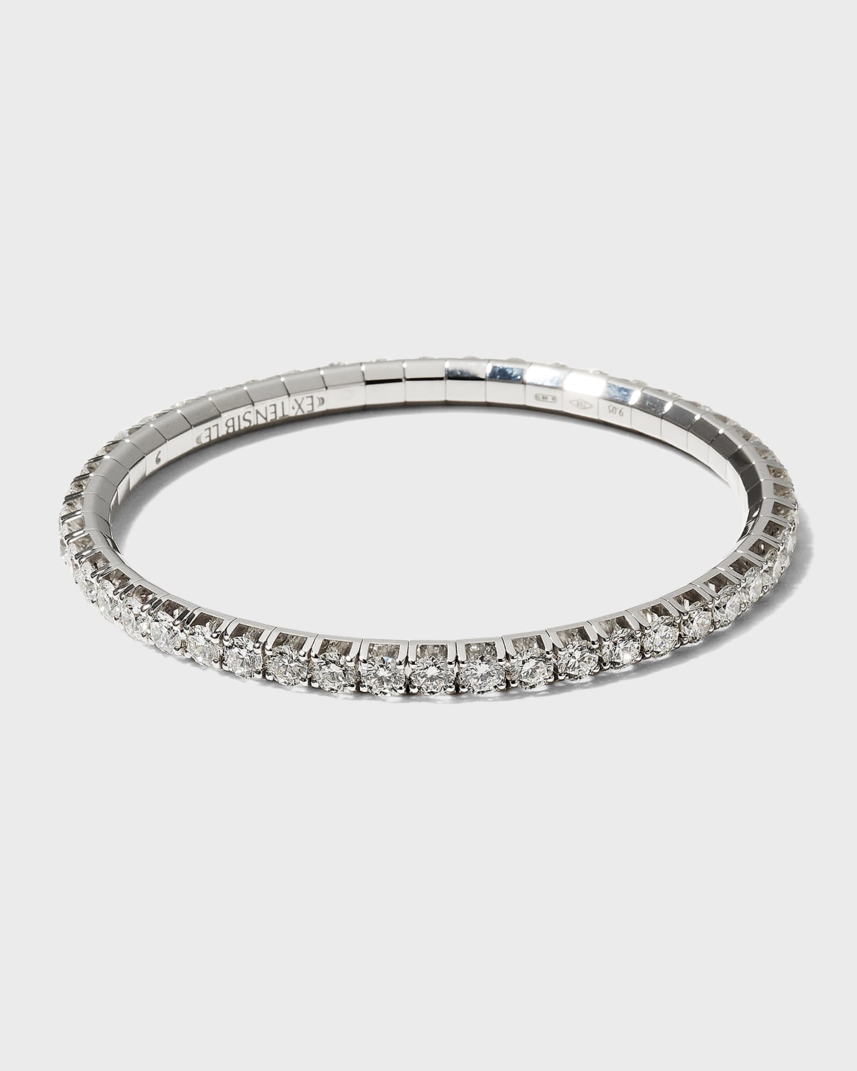 Extensible White Gold Stretch Diamond Tennis Bracelet, 9.05tcw