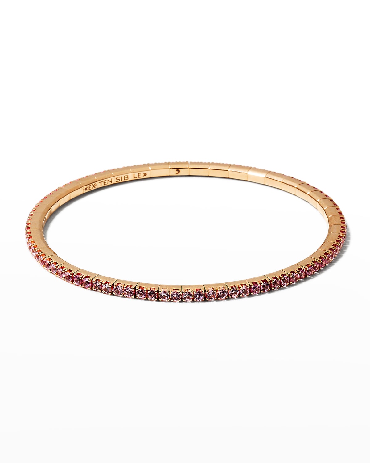Rose Gold Stretch Pink Sapphire Tennis Bracelet