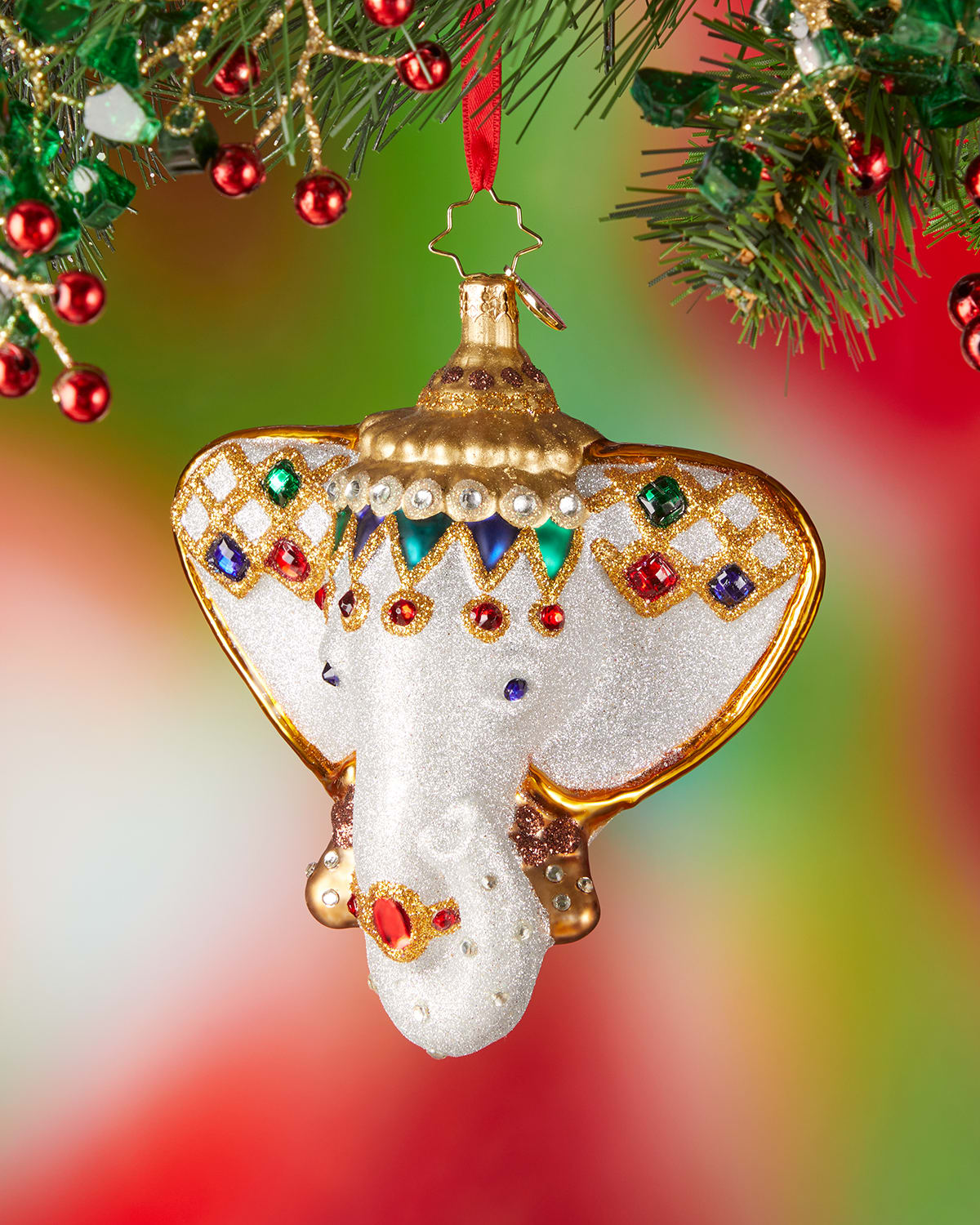 5.5" Opulent Elephant Christmas Ornament