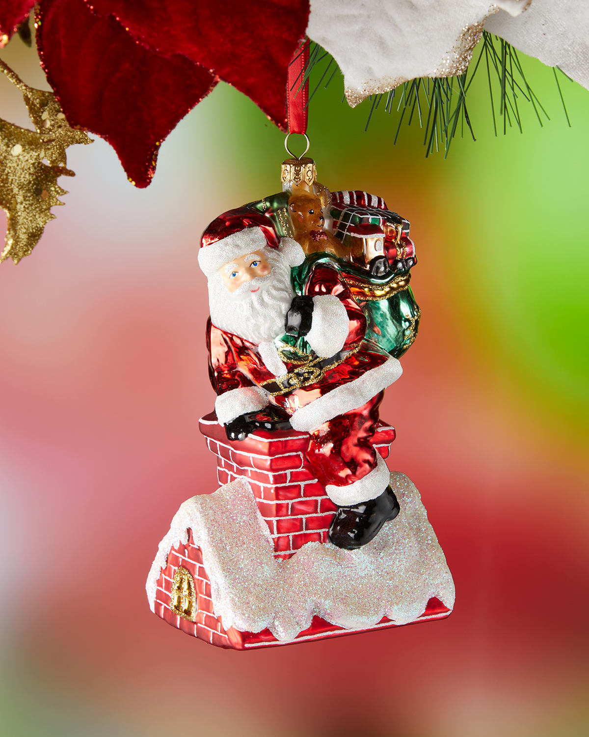 Chimney Santa Christmas Ornament
