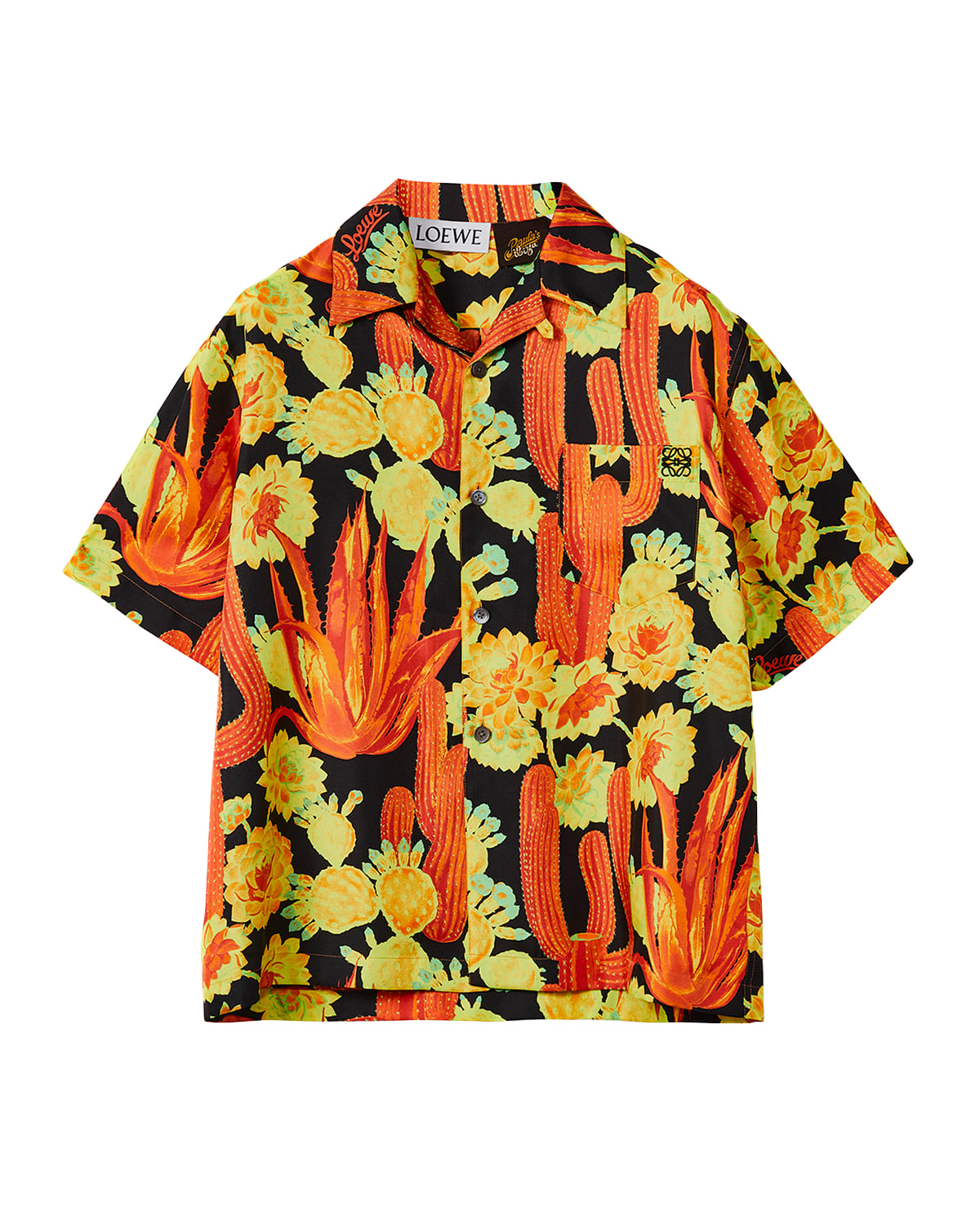 x Paula's Ibiza Men's Cactus-Print Bowling Shirt