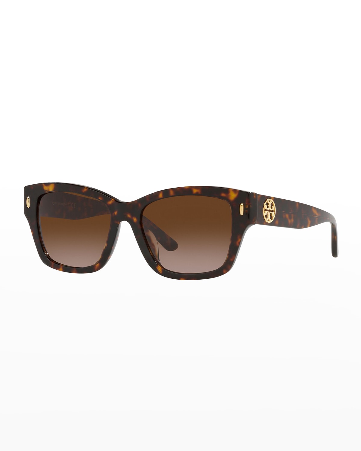 Tory Burch Rectangle Acetate Sunglasses In Tortoise/brown Gradient