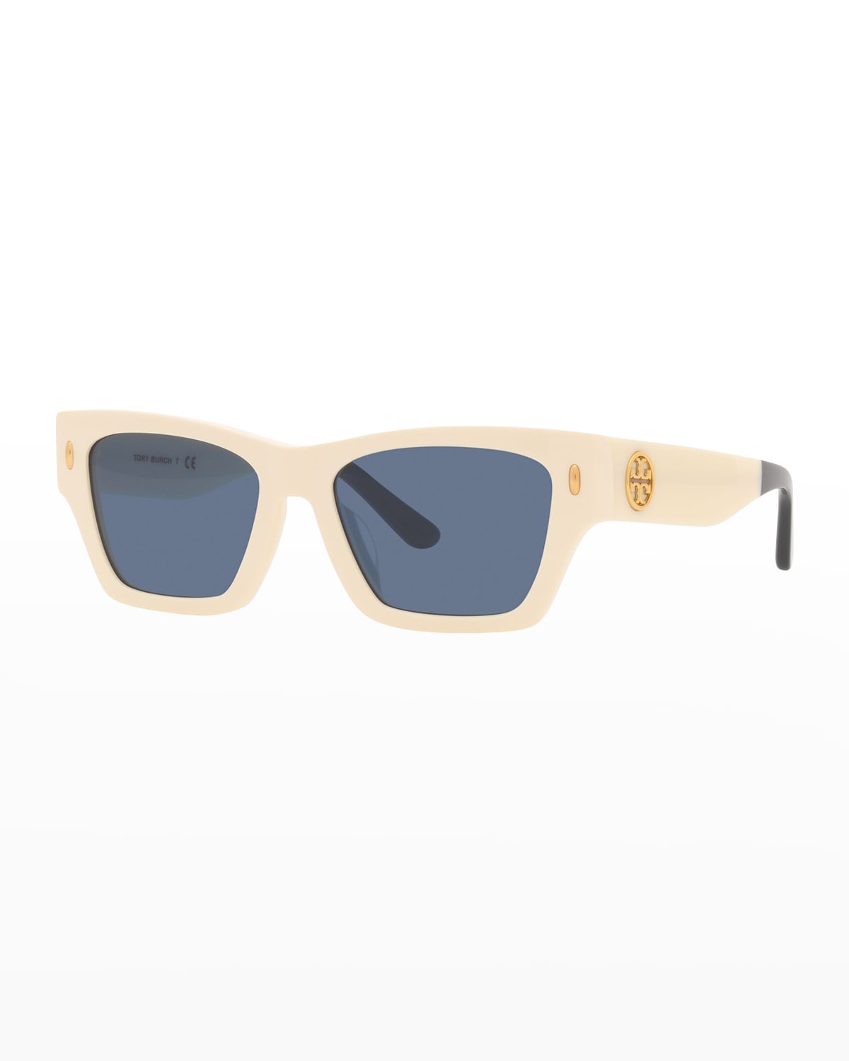 Tory Burch Rectangle Acetate Sunglasses In Ivory