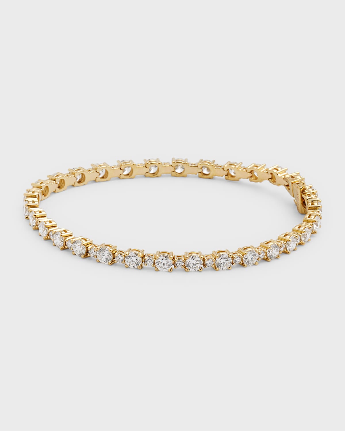 Neiman Marcus Diamonds 18k Yellow Gold Round Diamond Tennis Bracelet