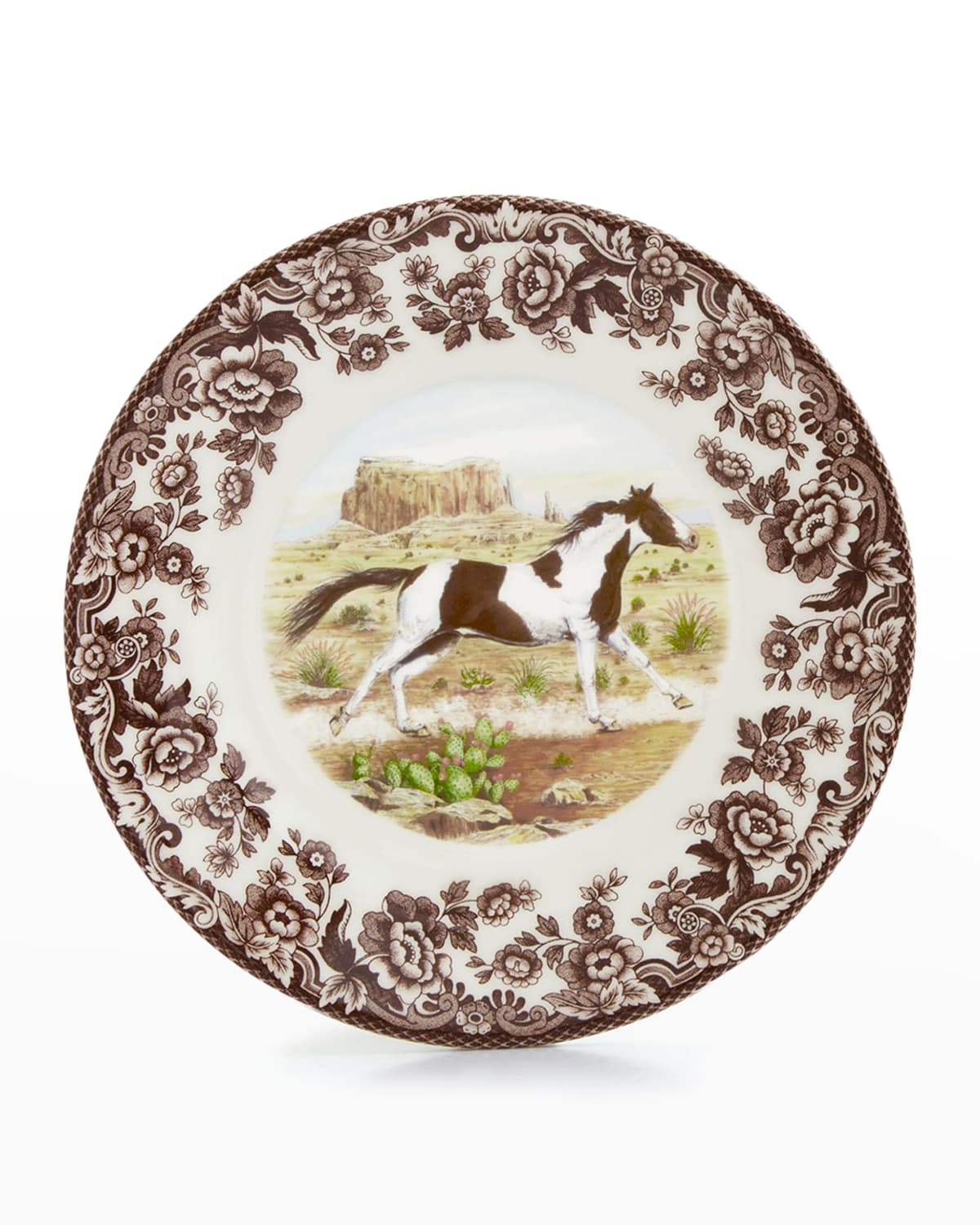 Spode Paint Horse Salad Plate In Brown