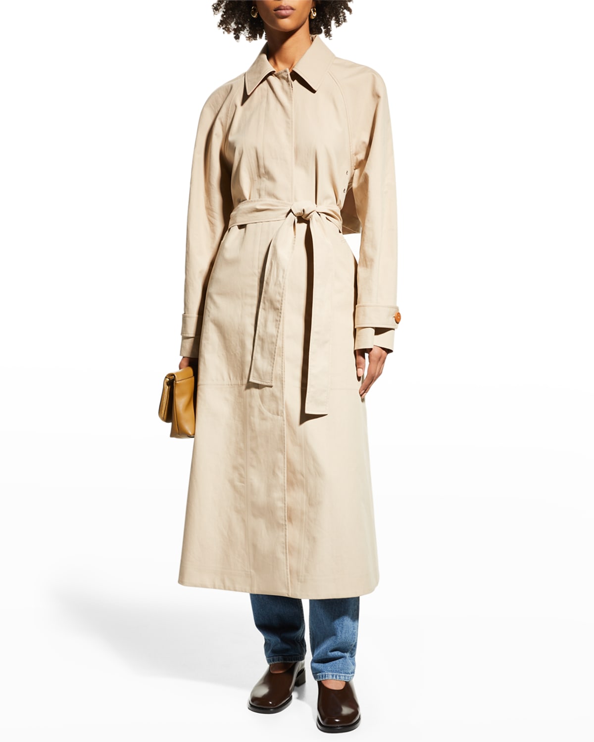 Lafayette 148 L148 Outdoor Cotton Tailored Trench Coat In Taupe,flame ...