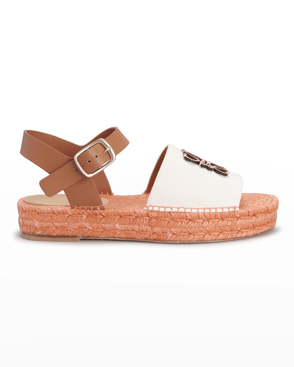 Loewe Anagram Cotton Ankle-strap Espadrilles In Natural Tan